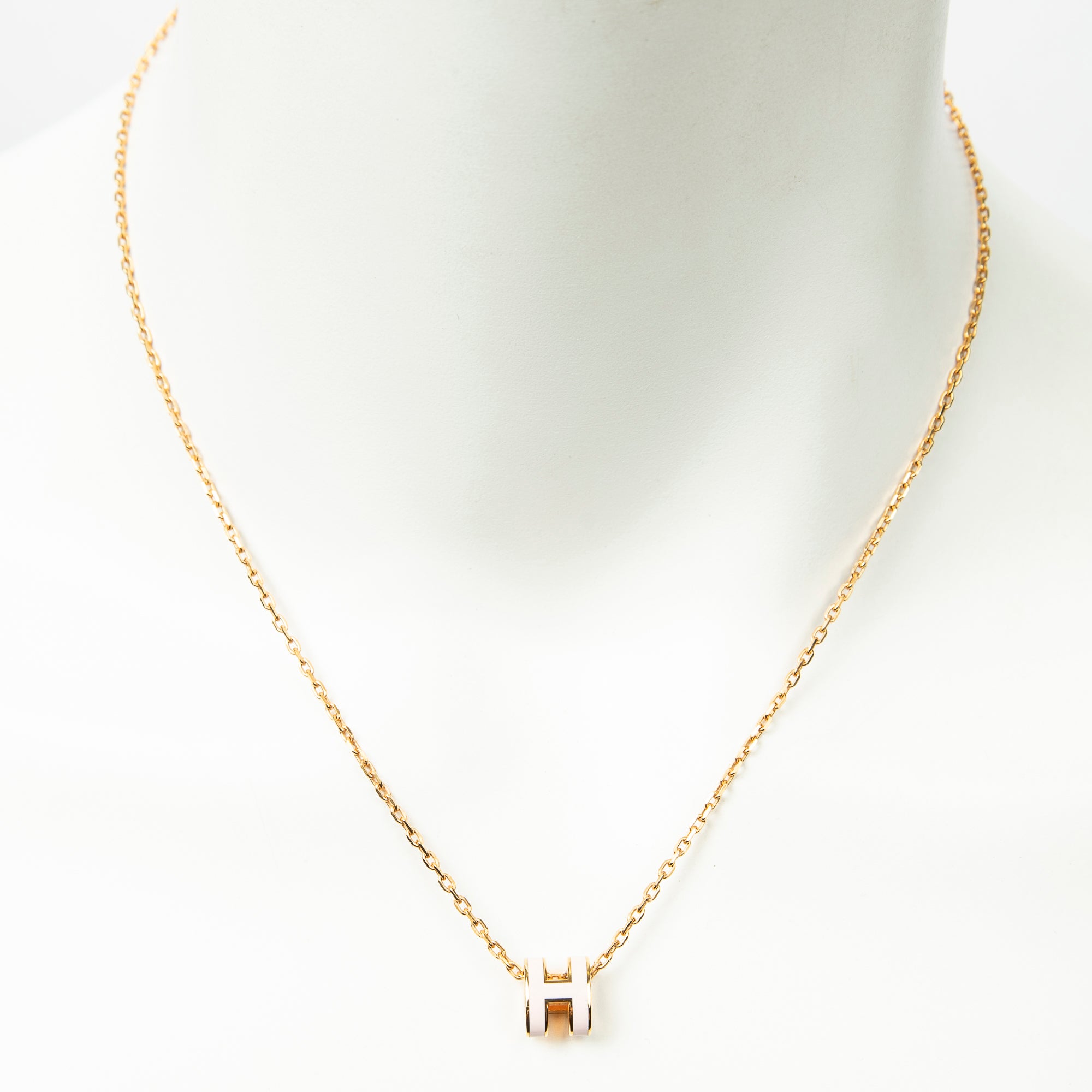 Necklace Mini Pop H Pendant Necklace Pink Gold Plated
