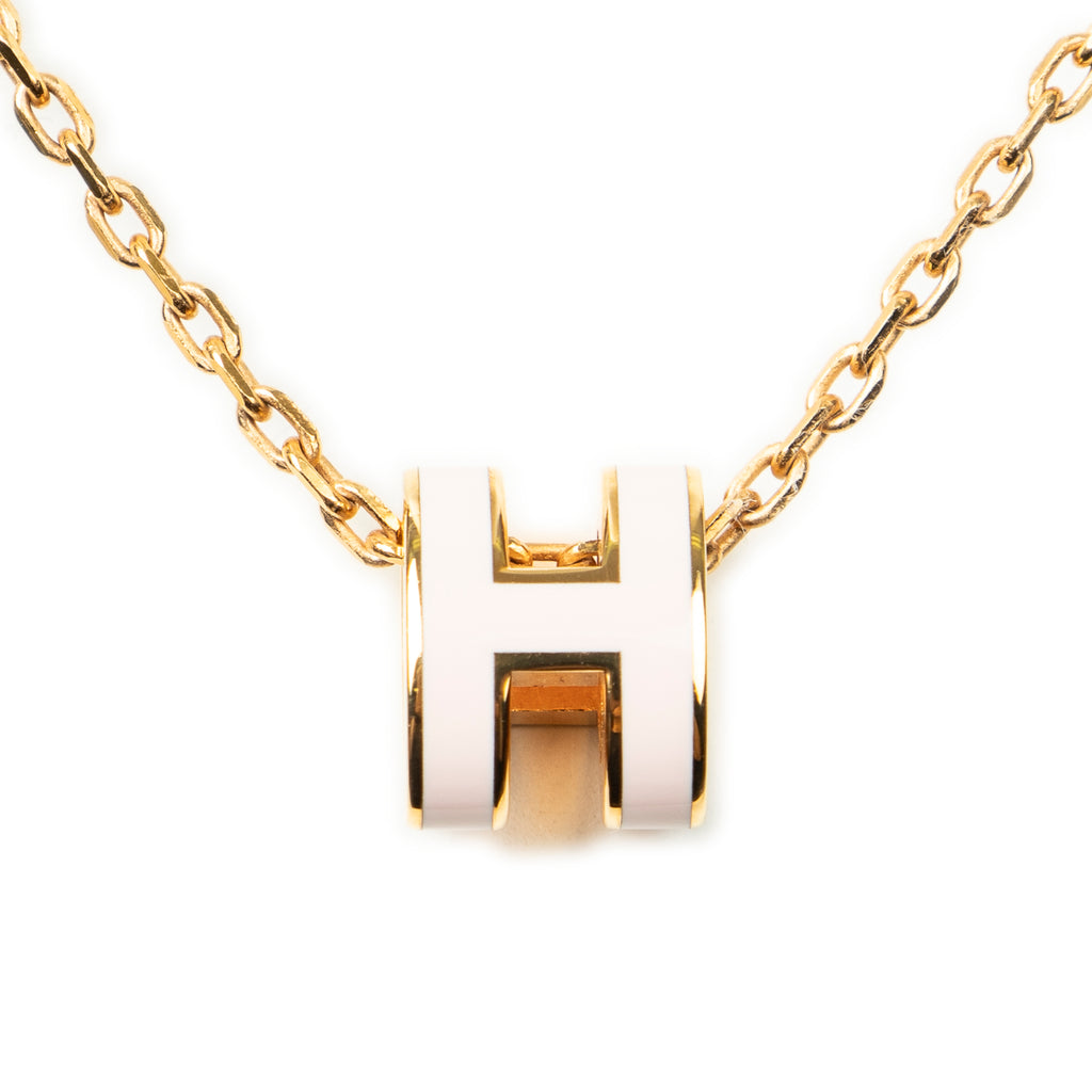 Necklace Mini Pop H Pendant Necklace Pink Gold Plated