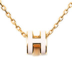 Necklace Mini Pop H Pendant Necklace Pink Gold Plated
