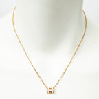 Necklace Mini Pop H Pendant Necklace Pink Gold Plated