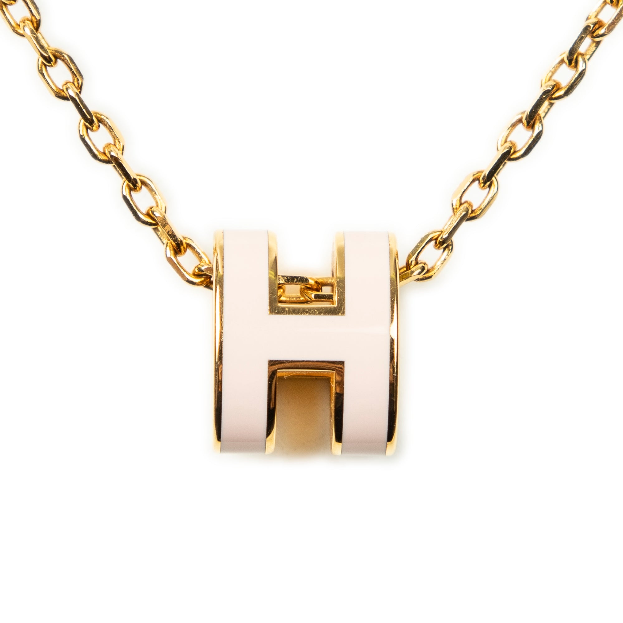 Necklace Mini Pop H Pendant Necklace Pink Gold Plated