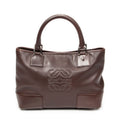 Handbag Anagram Open Tote Dark Brown Calfskin Leather