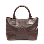 Handbag Anagram Open Tote Dark Brown Calfskin Leather