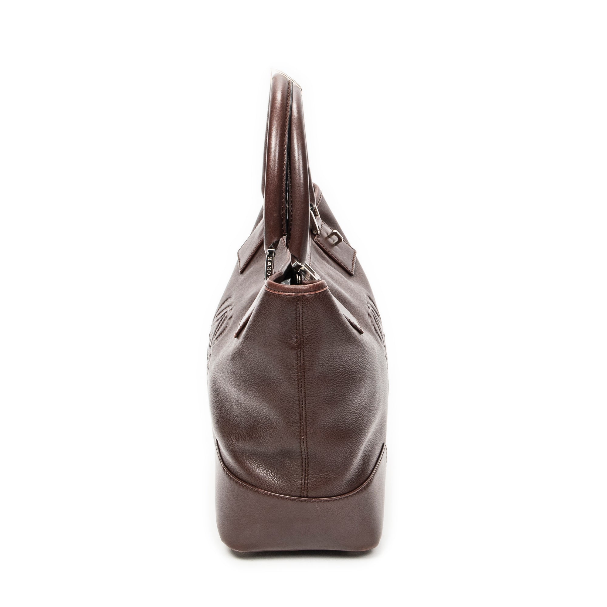 Handbag Anagram Open Tote Dark Brown Calfskin Leather