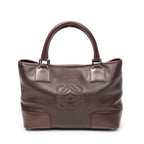 Handbag Anagram Open Tote Dark Brown Calfskin Leather