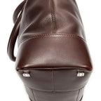 Handbag Anagram Open Tote Dark Brown Calfskin Leather