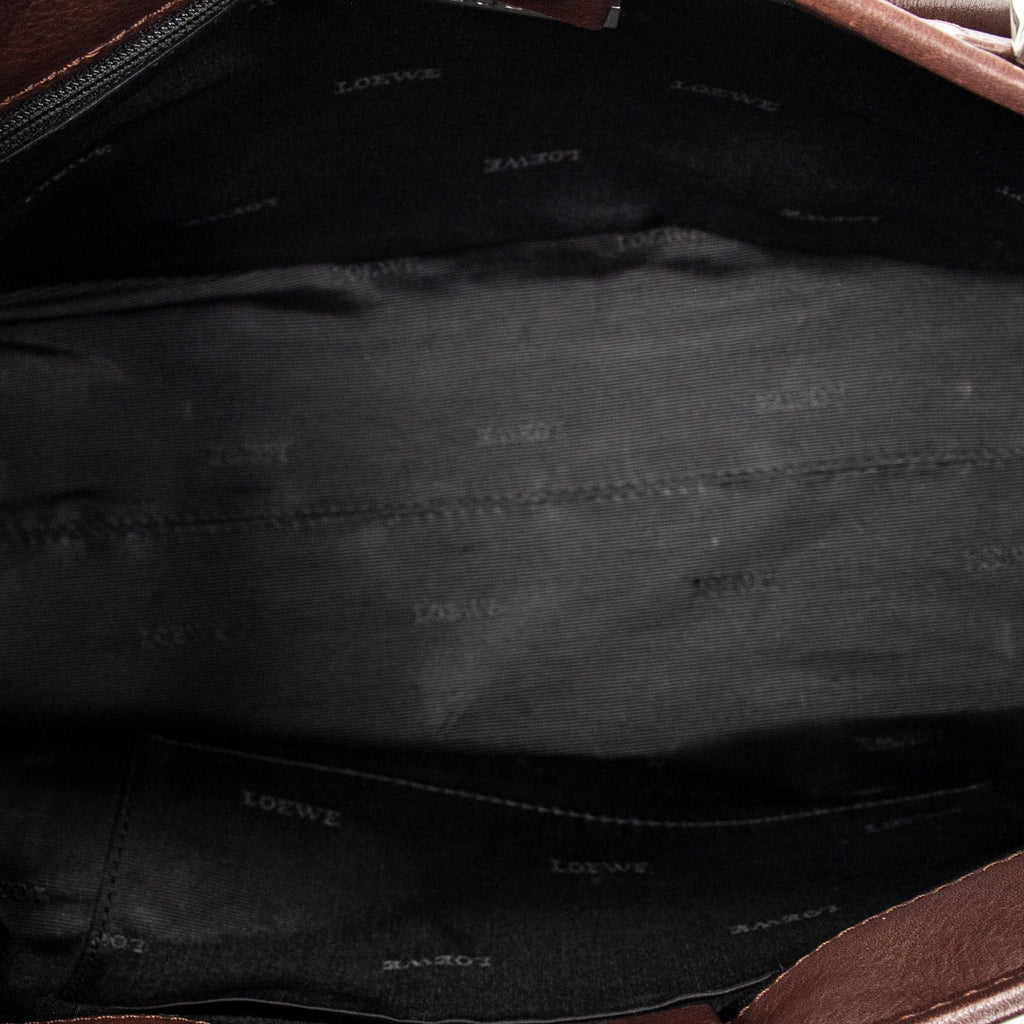 Handbag Anagram Open Tote Dark Brown Calfskin Leather