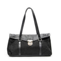 Shoulder Bag Rectangular Flap Shoulder Bag Black Nylon Canvas