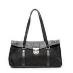 Shoulder Bag Rectangular Flap Shoulder Bag Black Nylon Canvas