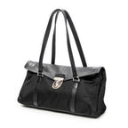 Shoulder Bag Rectangular Flap Shoulder Bag Black Nylon Canvas