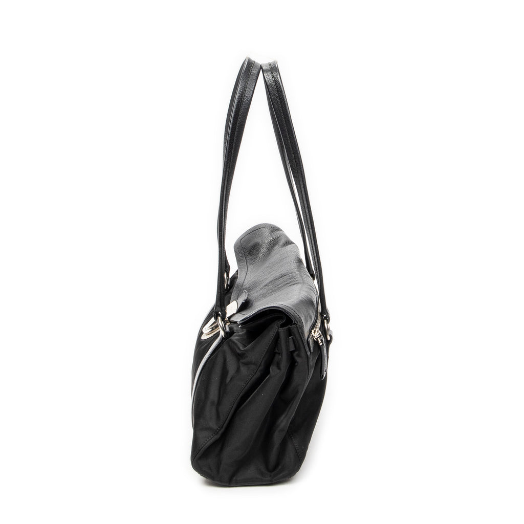 Shoulder Bag Rectangular Flap Shoulder Bag Black Nylon Canvas