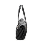 Shoulder Bag Rectangular Flap Shoulder Bag Black Nylon Canvas