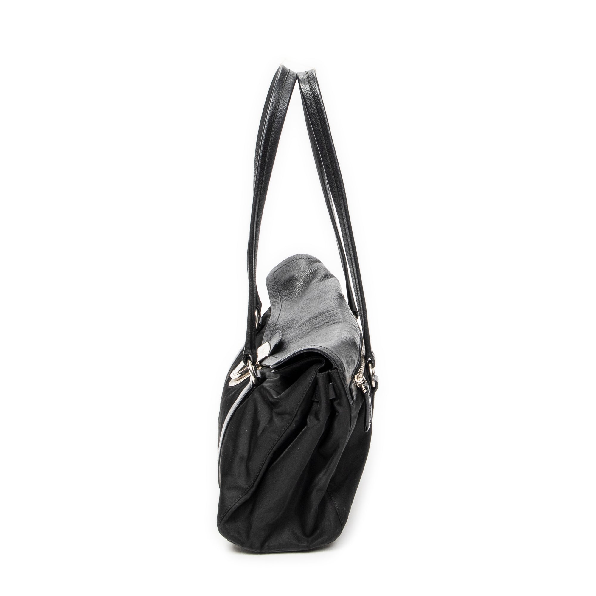 Shoulder Bag Rectangular Flap Shoulder Bag Black Nylon Canvas