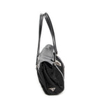 Shoulder Bag Rectangular Flap Shoulder Bag Black Nylon Canvas
