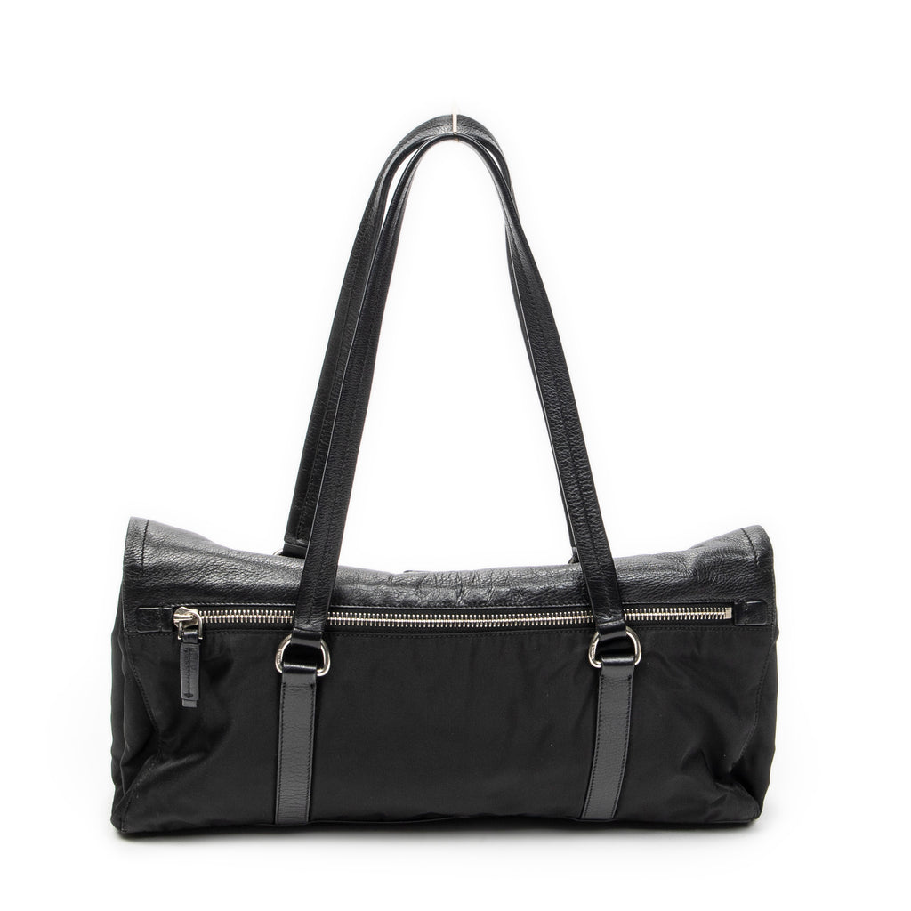 Shoulder Bag Rectangular Flap Shoulder Bag Black Nylon Canvas