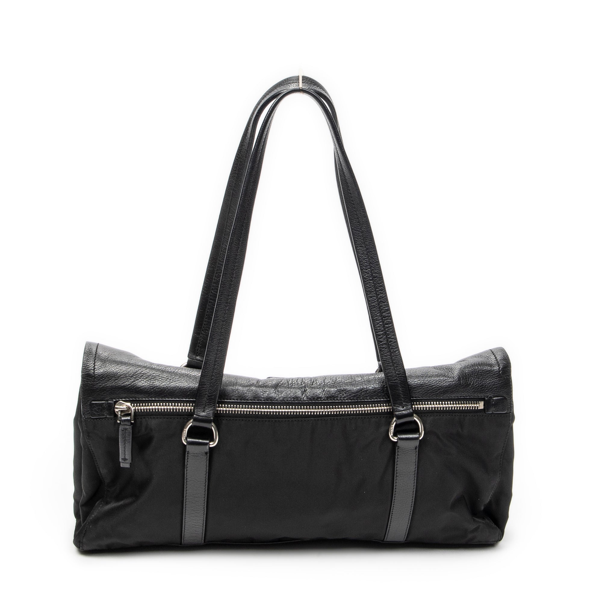 Shoulder Bag Rectangular Flap Shoulder Bag Black Nylon Canvas