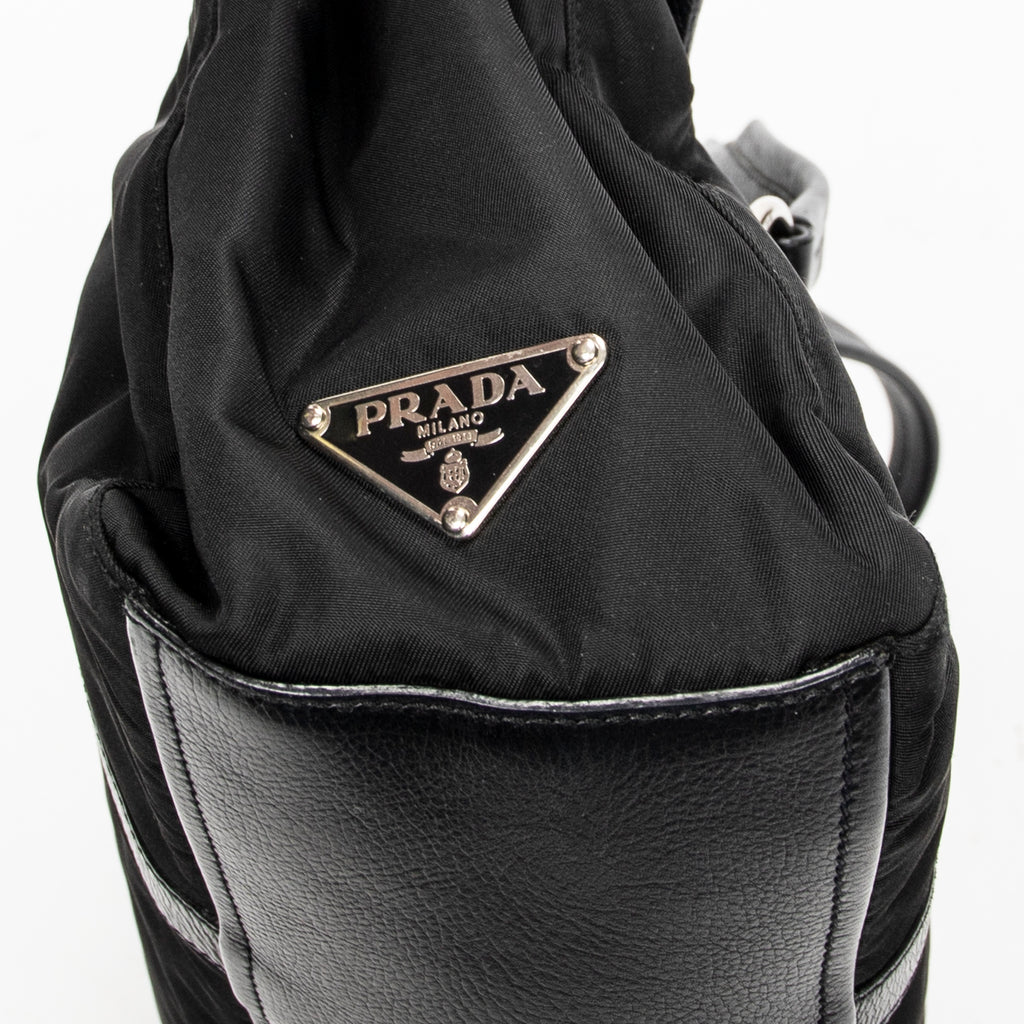 Shoulder Bag Rectangular Flap Shoulder Bag Black Nylon Canvas