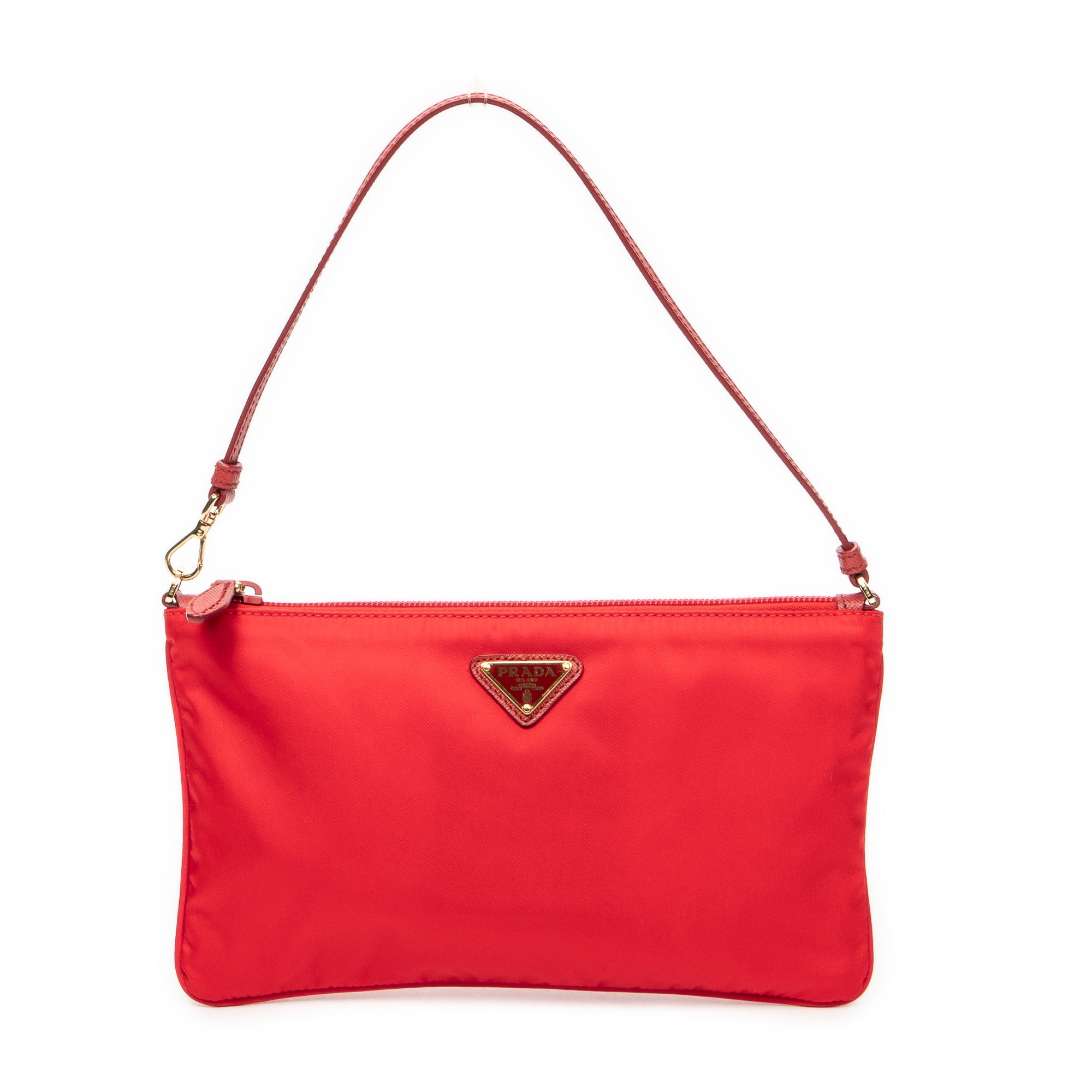 Clutch Flat Zip Clutch Red Nylon Canvas