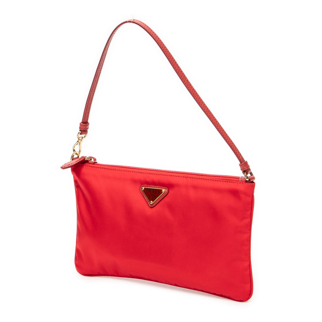 Clutch Flat Zip Clutch Red Nylon Canvas