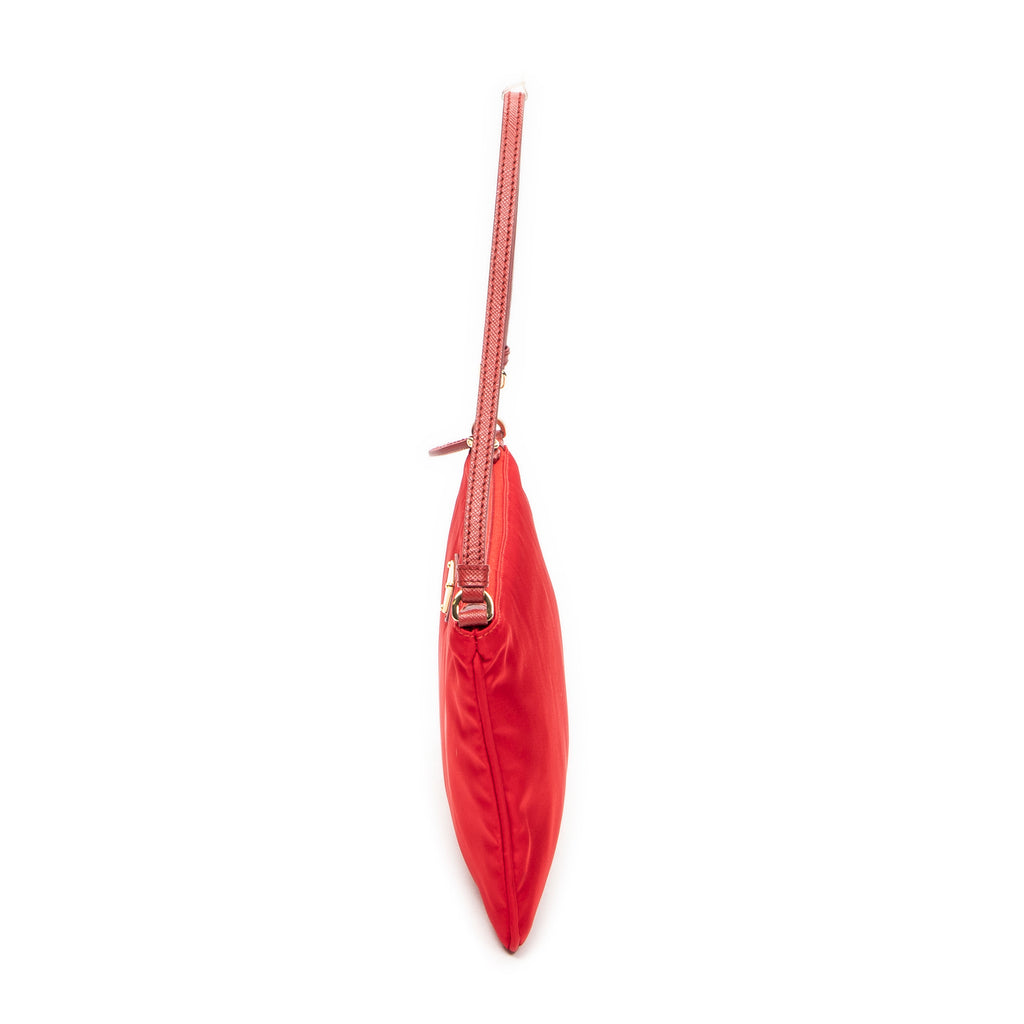 Clutch Flat Zip Clutch Red Nylon Canvas
