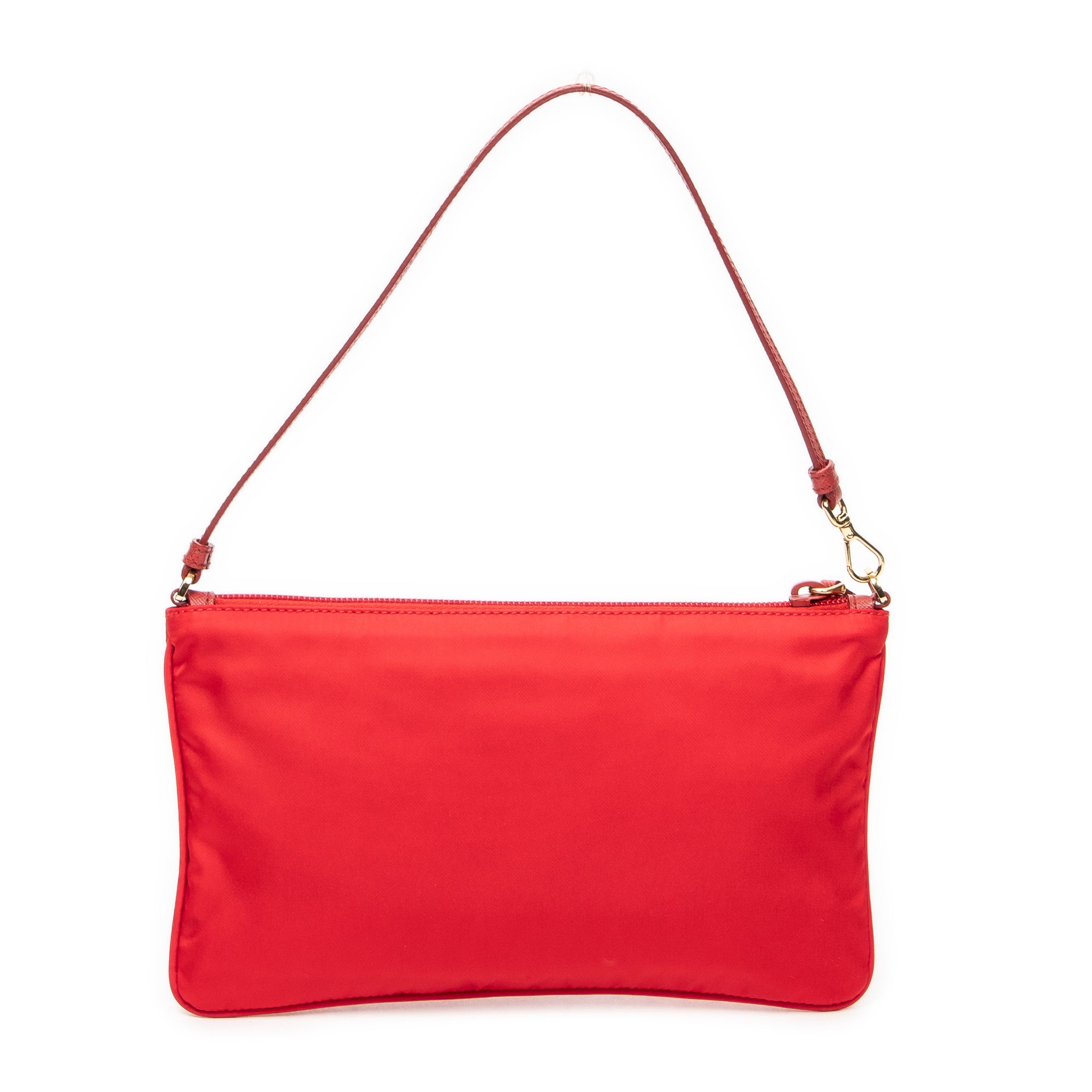 Clutch Flat Zip Clutch Red Nylon Canvas