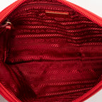 Clutch Flat Zip Clutch Red Nylon Canvas