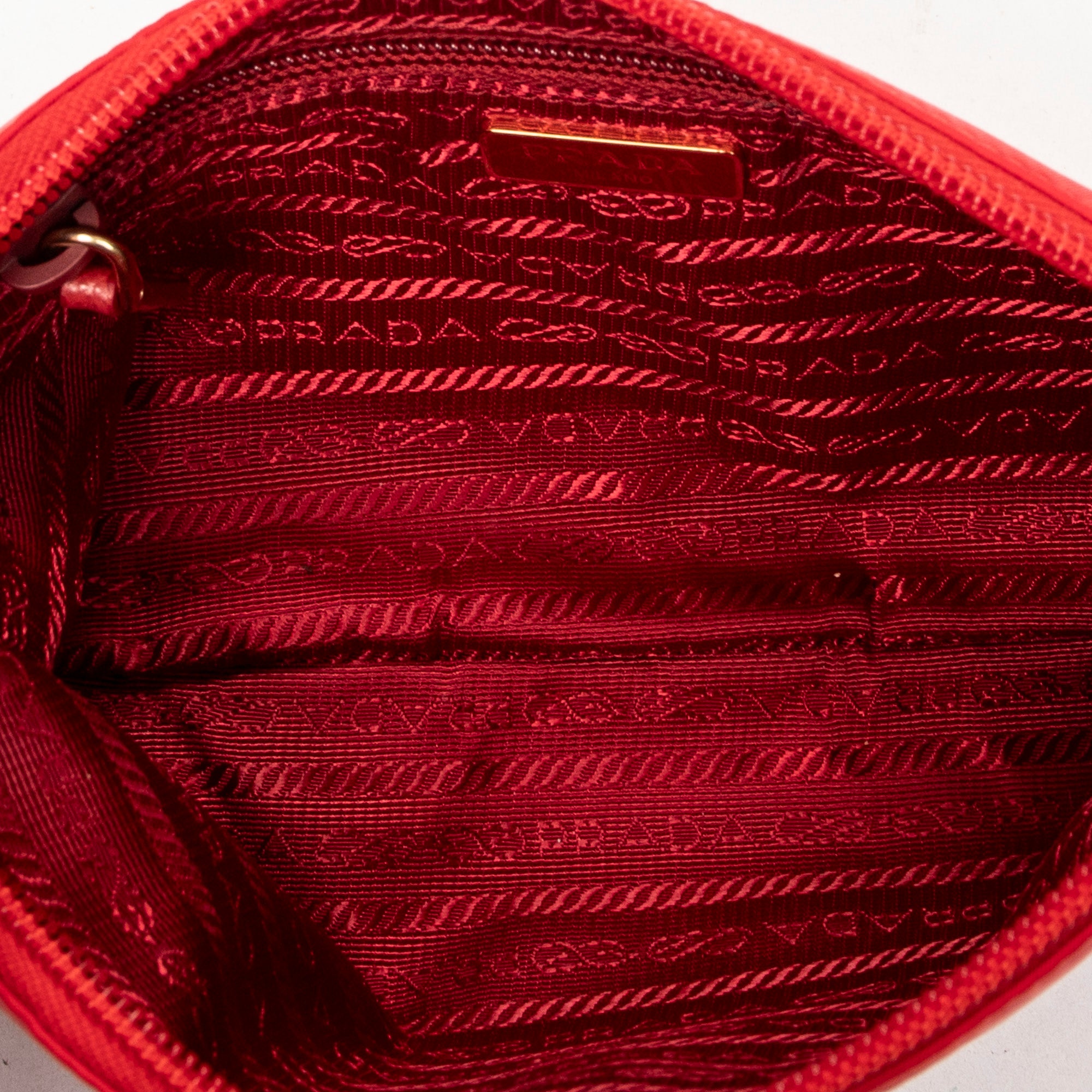 Clutch Flat Zip Clutch Red Nylon Canvas