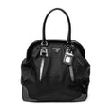 Shoulder Bag Frame Dome Tote Black Nylon Canvas