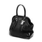 Shoulder Bag Frame Dome Tote Black Nylon Canvas