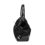 Shoulder Bag Frame Dome Tote Black Nylon Canvas