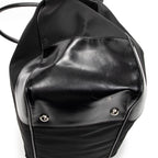 Shoulder Bag Frame Dome Tote Black Nylon Canvas