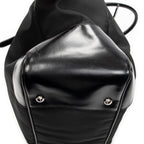Shoulder Bag Frame Dome Tote Black Nylon Canvas