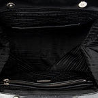 Shoulder Bag Frame Dome Tote Black Nylon Canvas