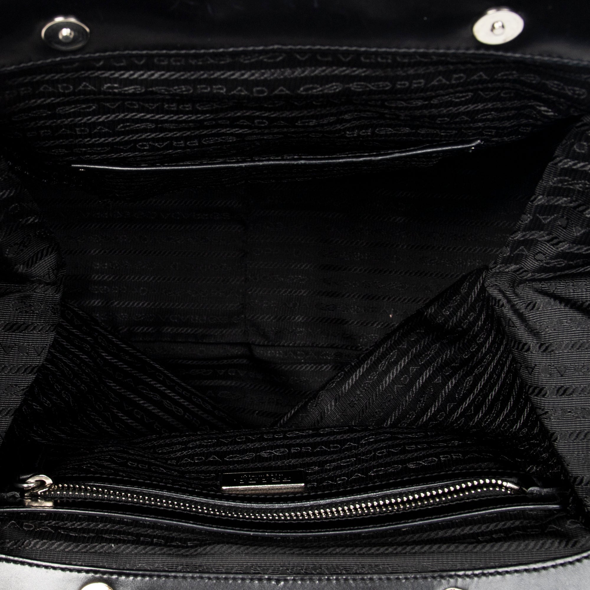 Shoulder Bag Frame Dome Tote Black Nylon Canvas