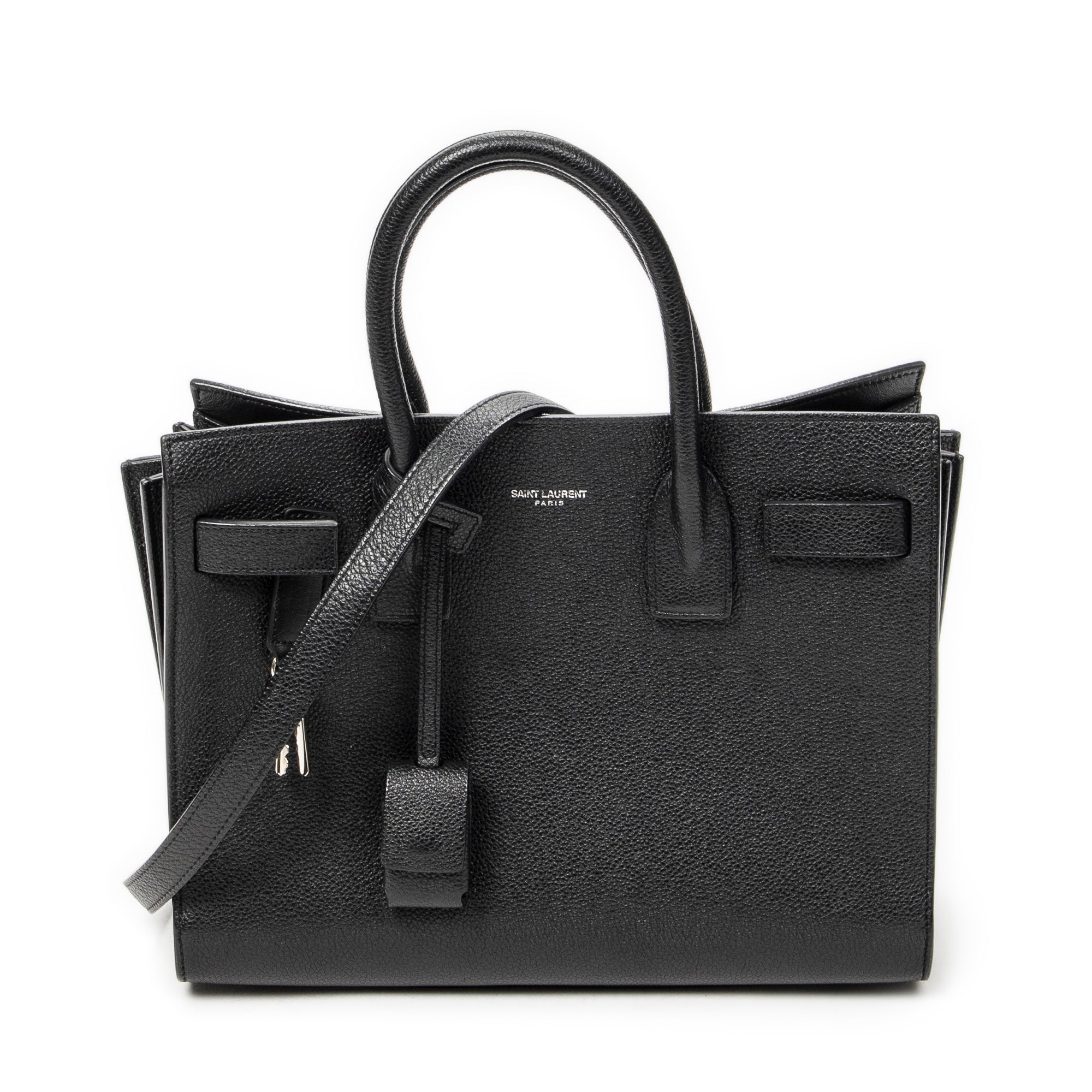 Shoulder Bag Baby Sac de Jour Black Grained Calfskin Leather