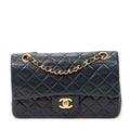 Shoulder Bag Classic Double Flap 23 Navy Quilted Lambskin Leather