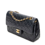 Shoulder Bag Classic Double Flap 23 Navy Quilted Lambskin Leather