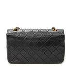 Shoulder Bag Mademoiselle Full Flap Black Quilted Lambskin Leather
