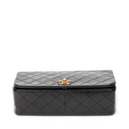 Shoulder Bag Mademoiselle Full Flap Black Quilted Lambskin Leather