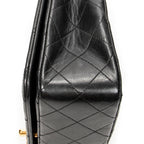 Shoulder Bag Mademoiselle Full Flap Black Quilted Lambskin Leather
