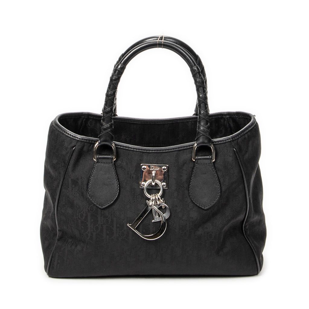 Shoulder Bag Small Lovely Trotter Tote Black Diorissimo Nylon Canvas