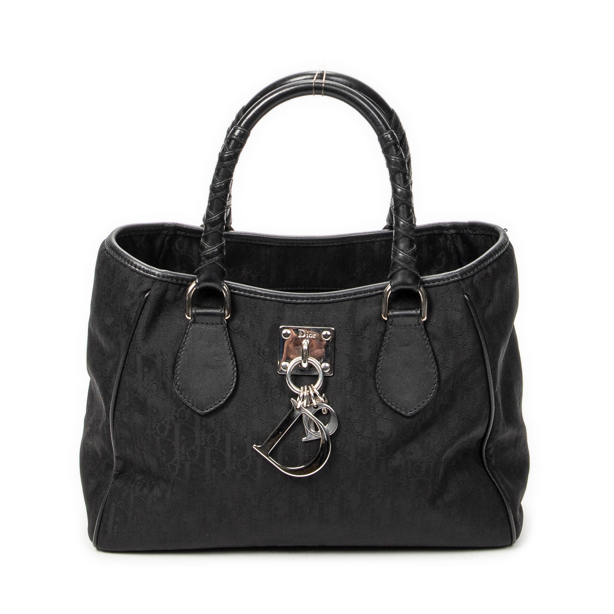 Shoulder Bag Small Lovely Trotter Tote Black Diorissimo Nylon Canvas