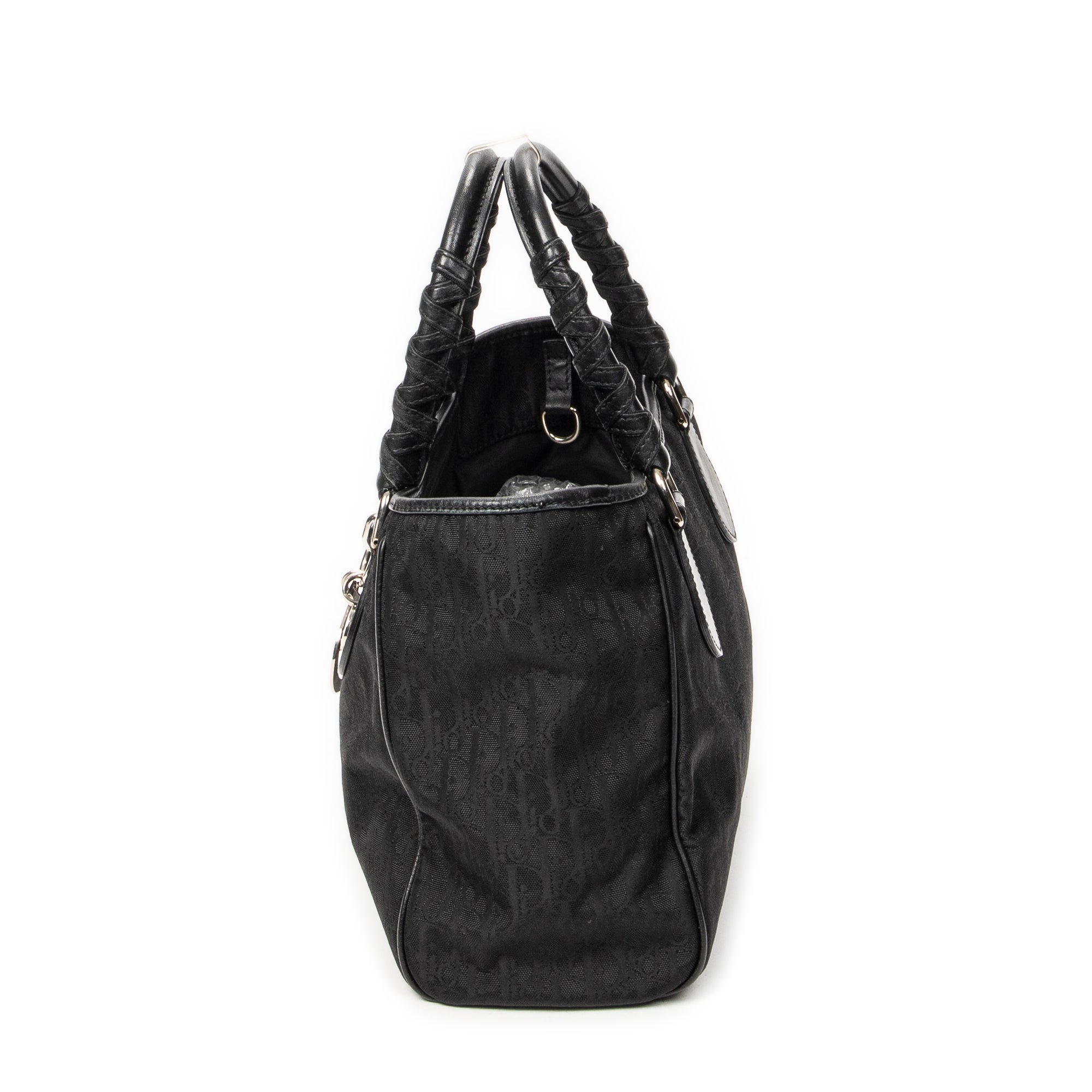 Shoulder Bag Small Lovely Trotter Tote Black Diorissimo Nylon Canvas