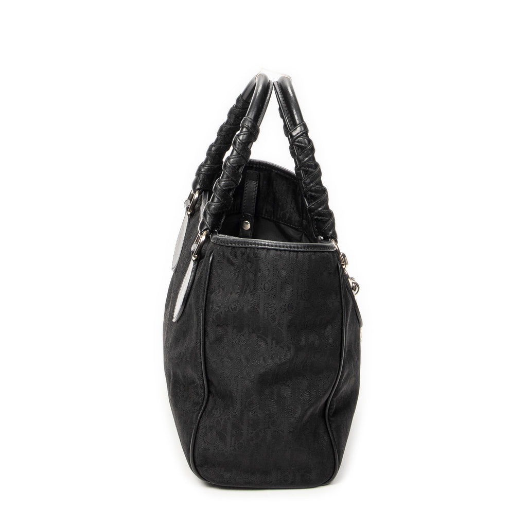 Shoulder Bag Small Lovely Trotter Tote Black Diorissimo Nylon Canvas