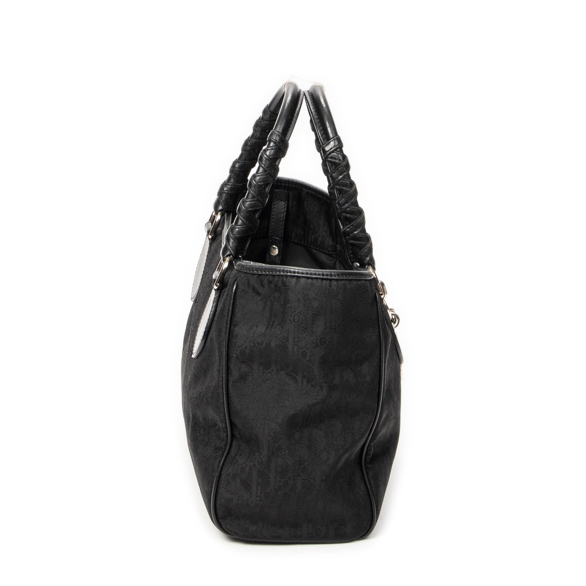 Shoulder Bag Small Lovely Trotter Tote Black Diorissimo Nylon Canvas