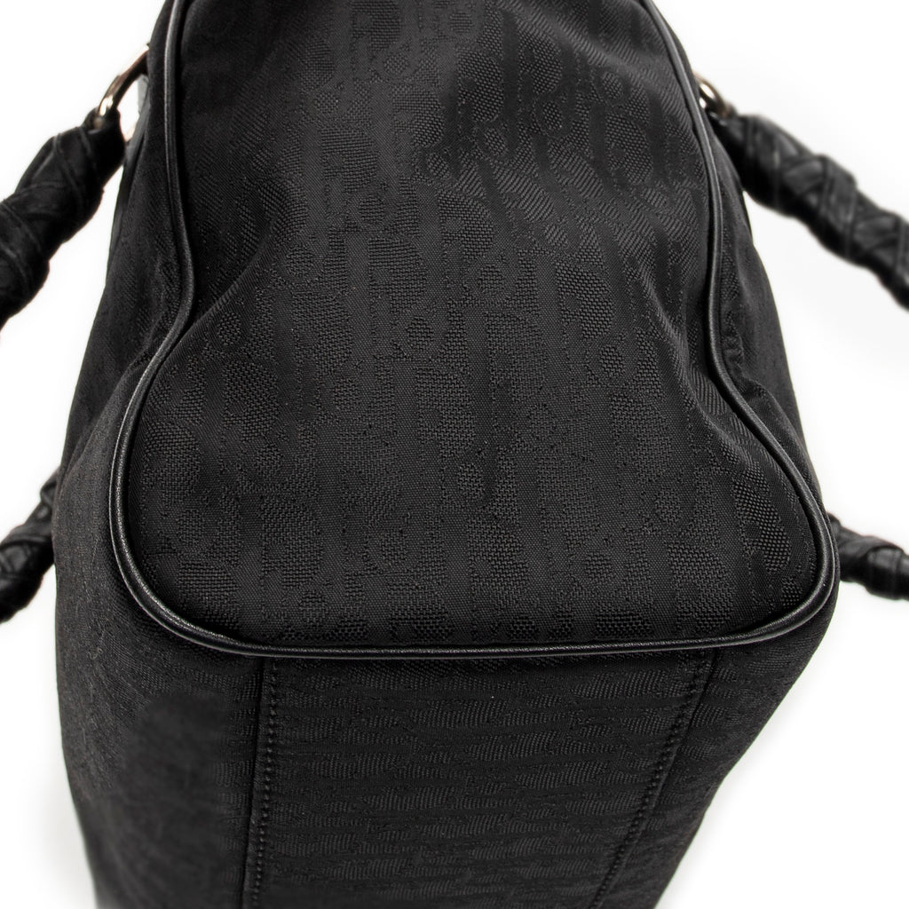 Shoulder Bag Small Lovely Trotter Tote Black Diorissimo Nylon Canvas