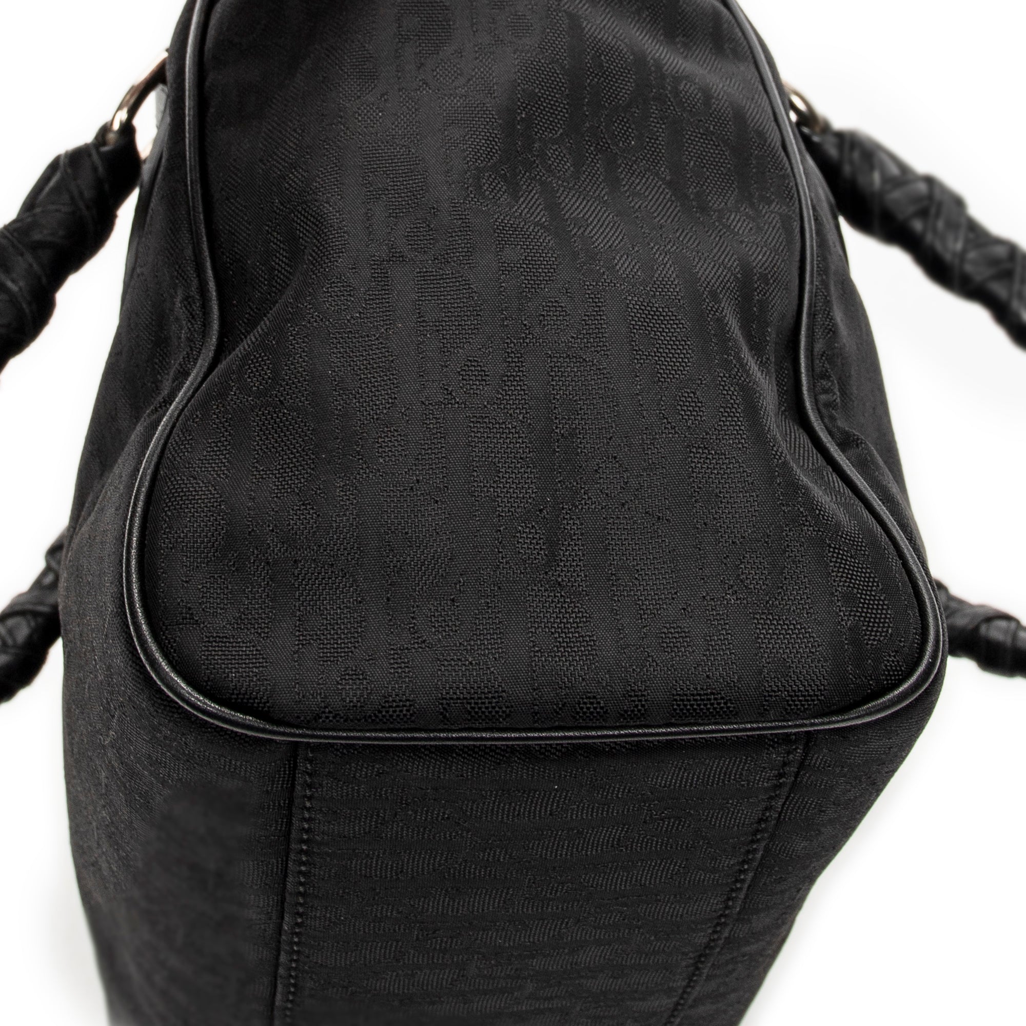 Shoulder Bag Small Lovely Trotter Tote Black Diorissimo Nylon Canvas