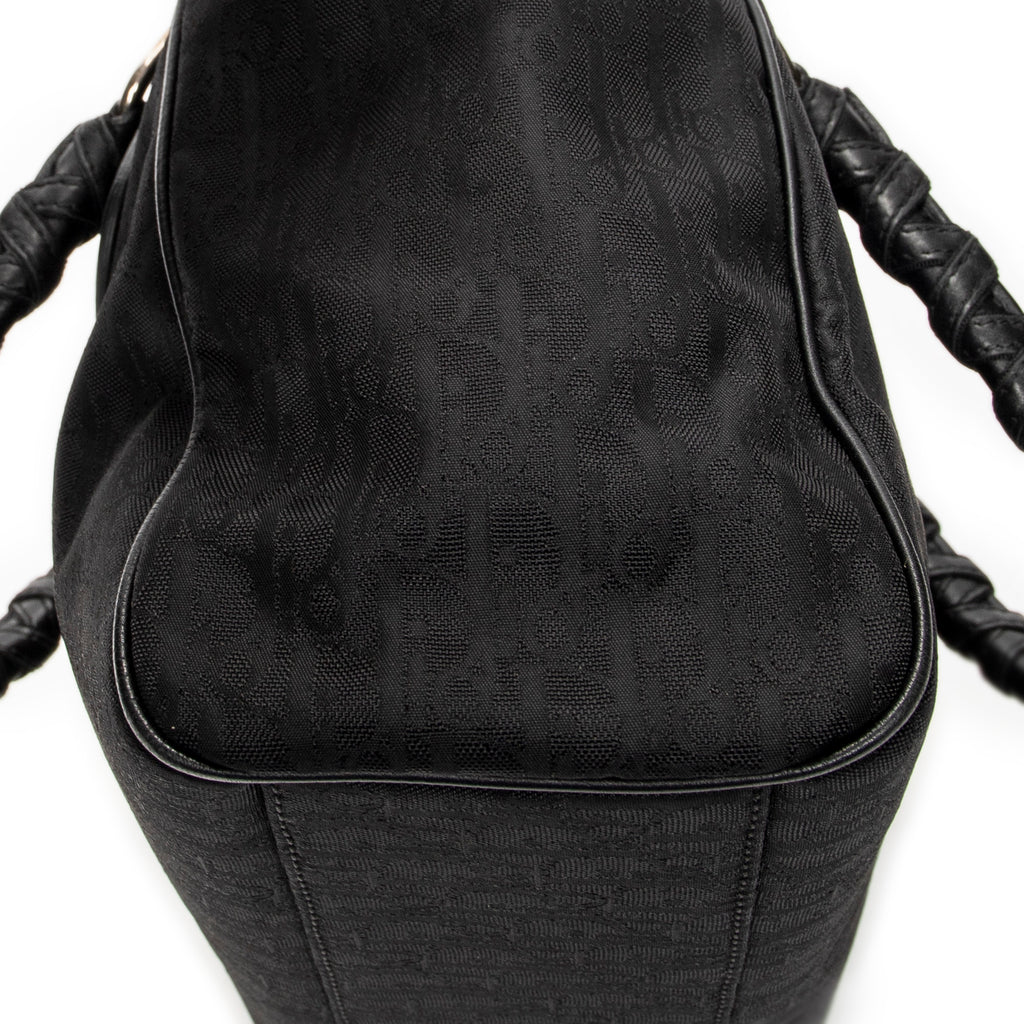 Shoulder Bag Small Lovely Trotter Tote Black Diorissimo Nylon Canvas