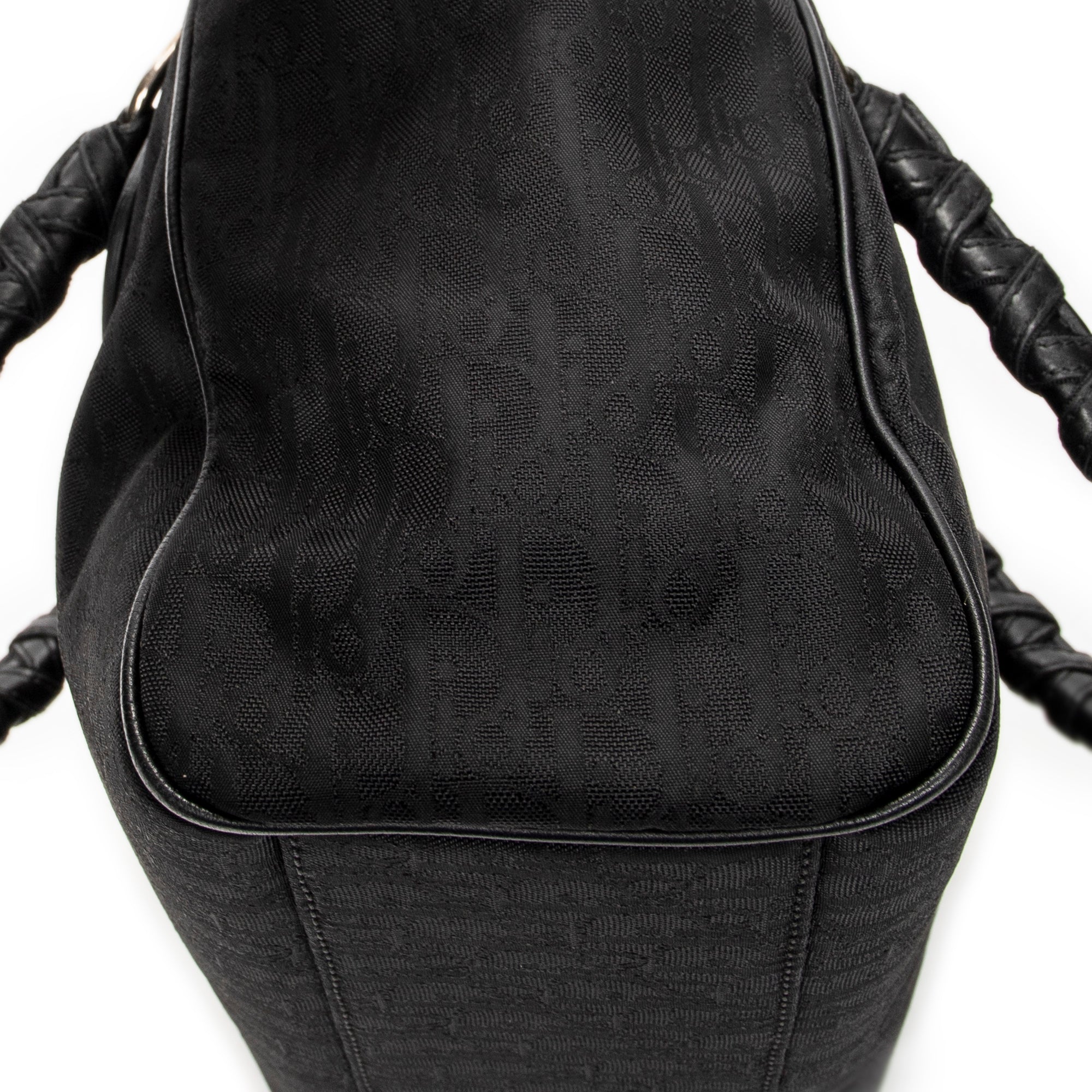 Shoulder Bag Small Lovely Trotter Tote Black Diorissimo Nylon Canvas