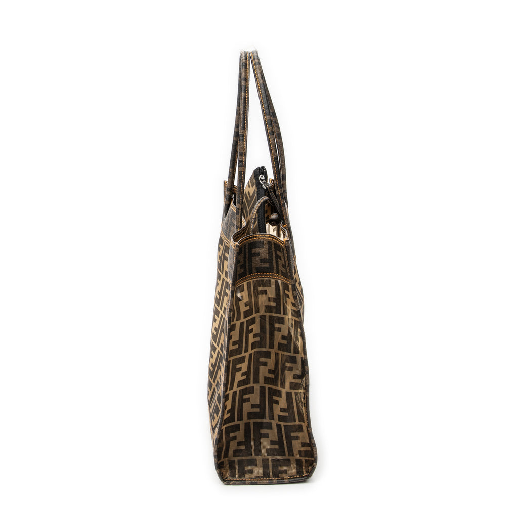 Shoulder Bag Mesh 1974 FF Tote Brown Zucca Mesh Glazed Canvas